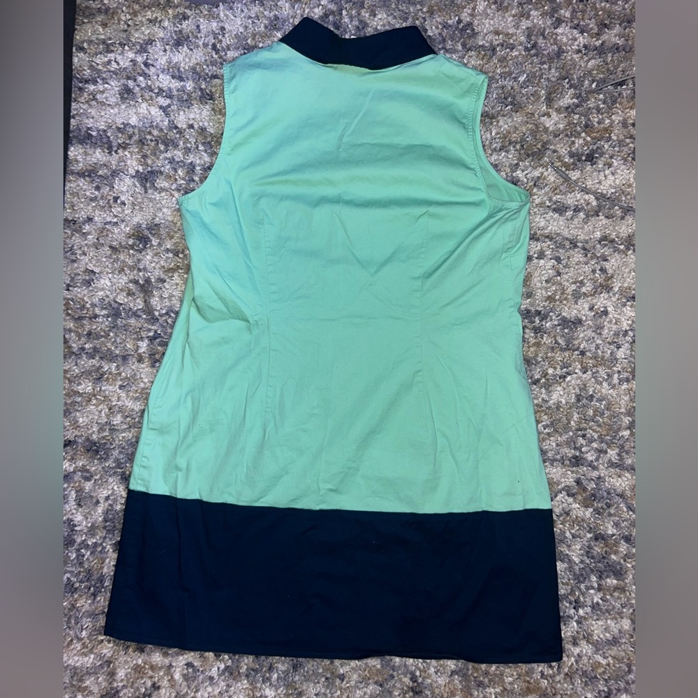 RARE Sail to Sable Mint and Navy V-Neck Dress - Picture 3 of 3